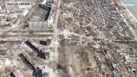Drone footage captures devastation in besieged city of Mariupol.mp4