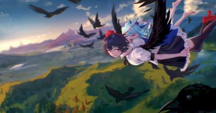 __cirno_and_shameimaru_aya_touhou_drawn_by_roke_taikodon__sample-b6b8c3b496dc4ac039e668eb7c278cc6.jpg