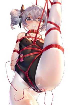lolibooru 274051 covered_nipples honkai_(series) honkai_impact_3rd looking_at_viewer simple_background standing_on_one_leg vibrator_under_clothes white_background.jpg