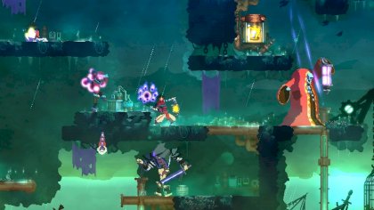Dead Cells Update, screenshot of gameplay in a Dead Cells dungeon level.jpg