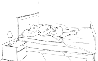 cat on the bed.png