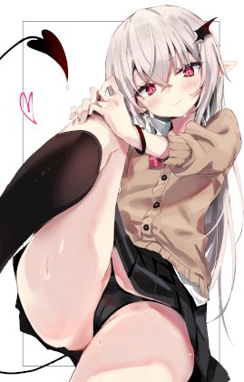 yande.re 984435 cameltoe pantsu pointy_ears seifuku skirt_lift sweater tail thong toshizou_(0714).jpg