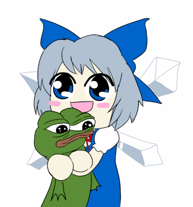 cirno hugging pepe.png