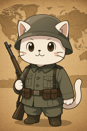 20251004_1126_Chibi Cat Soldier_simple_compose_01k6q8mbxxe3jrhmhqyh7sp1dr.png