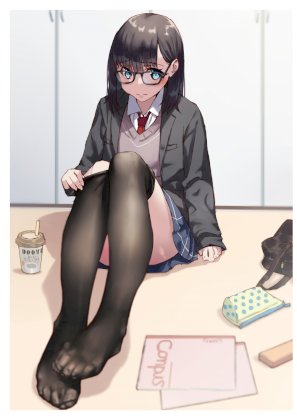yande.re 980788 digital_version feet jonsun megane pantyhose seifuku skirt_lift sweater.jpg