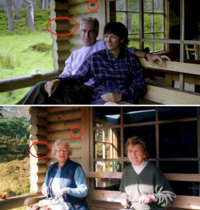 Epstein & Ghislaine at Queen Elizabeth's log cabin (confirmed by BBC to be same cabin). Using this sub as an outlet since rpics and any news sub won't let it stay up. Actual real life holup..png