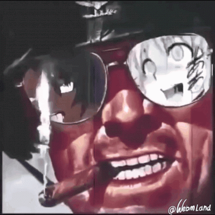 Helltaker optimized (soldier with anime ahegao glasses and cigarette).gif